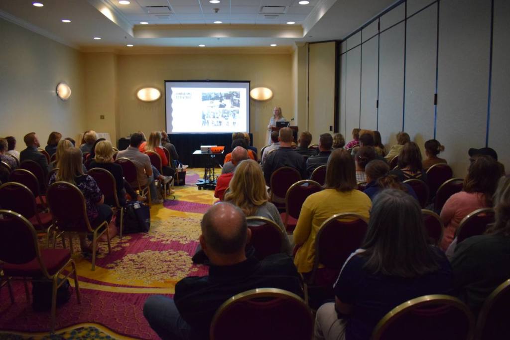 Megan Woodbury, Counselor from West Point Jr. High, leads a breakout session on how to create a successful college and career week at your school at the USHE Counselor Conference on Sept. 29, 2017.