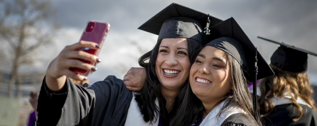 Graduating students take a selfie