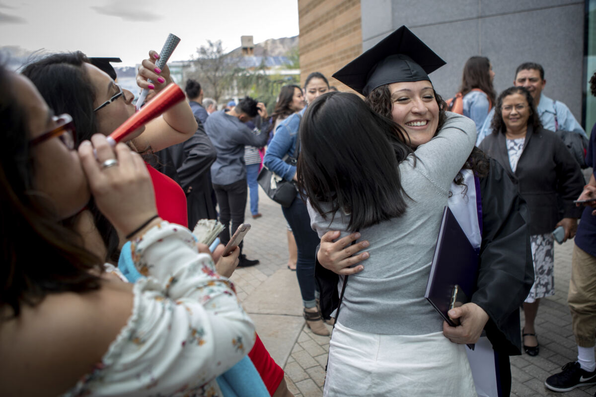 People celebrate graduates