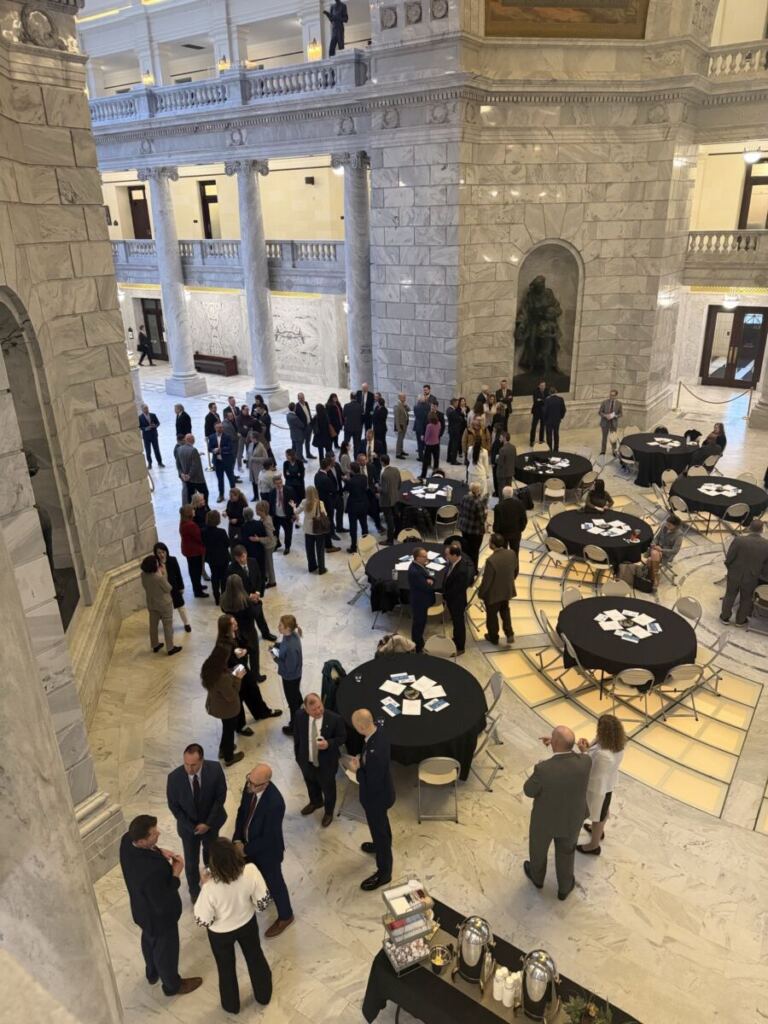 Overhead view of Higher Ed day on the hill breakfast