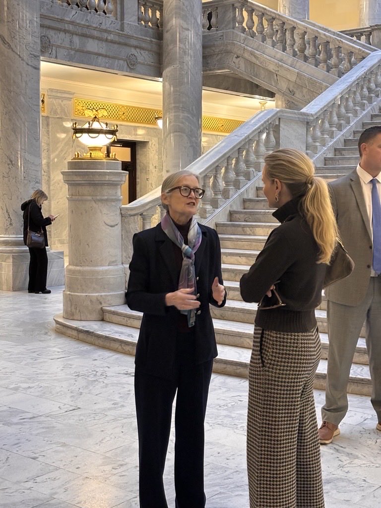 Sen. Ann Millner in conversation at the USHE day on the hill breakfast